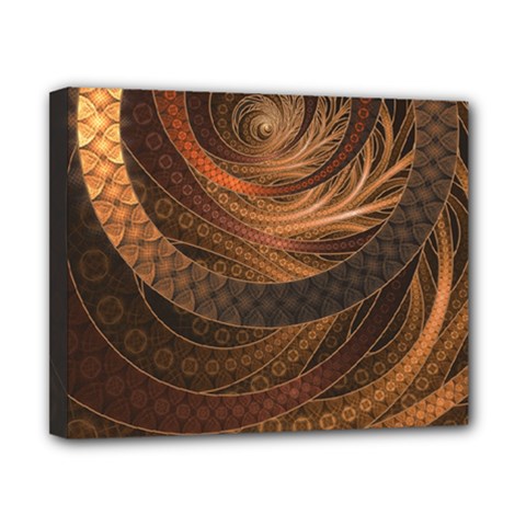 Brown, Bronze, Wicker, And Rattan Fractal Circles Canvas 10  X 8  by jayaprime