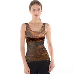 Brown, Bronze, Wicker, And Rattan Fractal Circles Tank Top by jayaprime