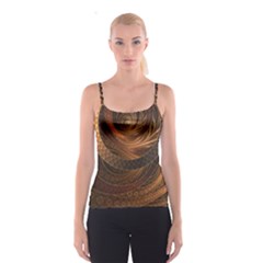 Brown, Bronze, Wicker, And Rattan Fractal Circles Spaghetti Strap Top by jayaprime