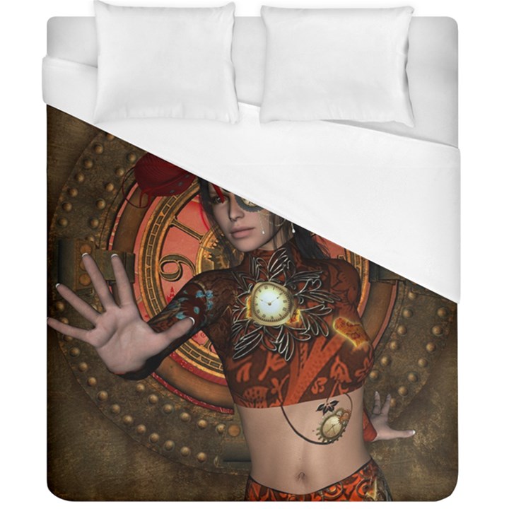 Steampunk, Wonderful Steampunk Lady Duvet Cover (California King Size)