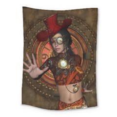 Steampunk, Wonderful Steampunk Lady Medium Tapestry by FantasyWorld7