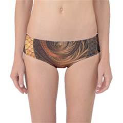 Brown, Bronze, Wicker, And Rattan Fractal Circles Classic Bikini Bottoms by jayaprime