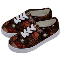 Steampunk, Wonderful Steampunk Lady Kids  Classic Low Top Sneakers