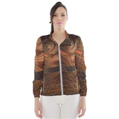 Brown, Bronze, Wicker, And Rattan Fractal Circles Wind Breaker (women) by jayaprime