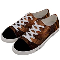 Brown, Bronze, Wicker, And Rattan Fractal Circles Women s Low Top Canvas Sneakers by jayaprime