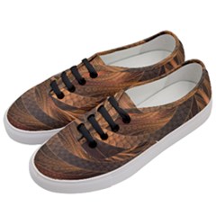 Brown, Bronze, Wicker, And Rattan Fractal Circles Women s Classic Low Top Sneakers by jayaprime