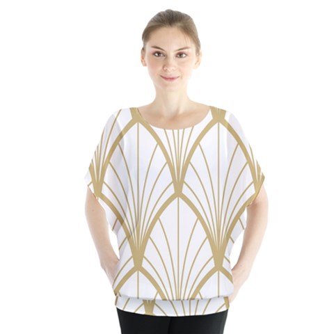 Art Deco, Beautiful,fan Pattern, Gold,white,vintage,1920 Era, Elegant,chic,vintage Blouse by NouveauDesign