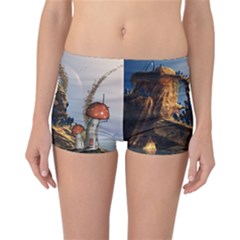 Wonderful Seascape With Mushroom House Reversible Boyleg Bikini Bottoms by FantasyWorld7