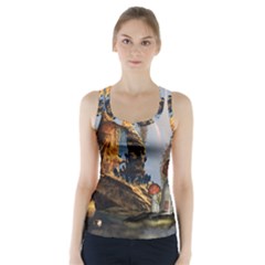 Wonderful Seascape With Mushroom House Racer Back Sports Top by FantasyWorld7