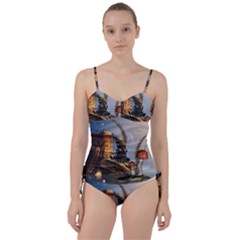 Wonderful Seascape With Mushroom House Sweetheart Tankini Set by FantasyWorld7