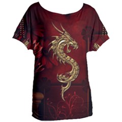 Wonderful Mystical Dragon, Vintage Women s Oversized Tee by FantasyWorld7