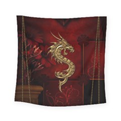 Wonderful Mystical Dragon, Vintage Square Tapestry (small) by FantasyWorld7