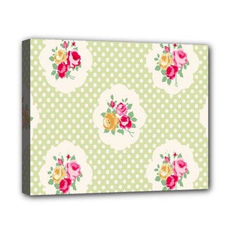 Green Shabby Chic Canvas 10  X 8  by NouveauDesign