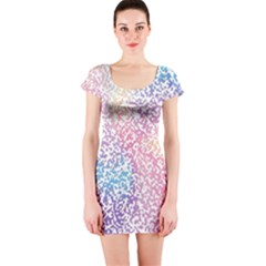 Festive Color Short Sleeve Bodycon Dress by Colorfulart23