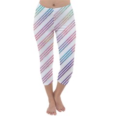 Colored Candy Striped Capri Winter Leggings  by Colorfulart23