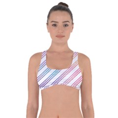 Colored Candy Striped Got No Strings Sports Bra by Colorfulart23