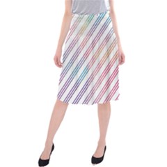 Colored Candy Striped Midi Beach Skirt by Colorfulart23