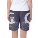 Mandala, Cute Owl On The Moon Women s Basketball Shorts View2