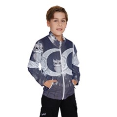 Mandala, Cute Owl On The Moon Wind Breaker (kids) by FantasyWorld7