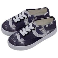 Mandala, Cute Owl On The Moon Kids  Classic Low Top Sneakers by FantasyWorld7