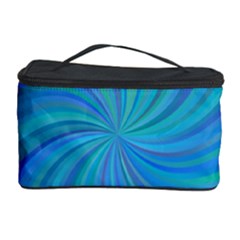 Blue Background Spiral Swirl Cosmetic Storage Case by Celenk