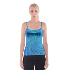 Blue Background Spiral Swirl Spaghetti Strap Top by Celenk