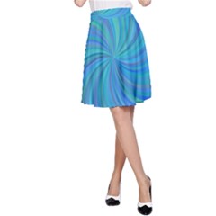 Blue Background Spiral Swirl A-line Skirt by Celenk