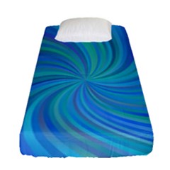 Blue Background Spiral Swirl Fitted Sheet (single Size) by Celenk