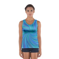 Blue Background Spiral Swirl Sport Tank Top  by Celenk