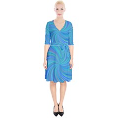 Blue Background Spiral Swirl Wrap Up Cocktail Dress by Celenk