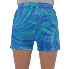 Blue Background Spiral Swirl Sleepwear Shorts by Celenk