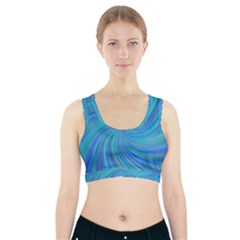 Blue Background Spiral Swirl Sports Bra With Pocket by Celenk