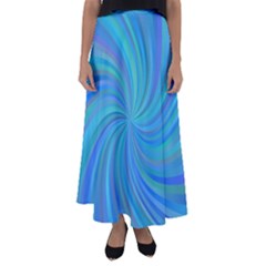 Blue Background Spiral Swirl Flared Maxi Skirt by Celenk