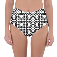 Black White Pattern Seamless Monochrome Reversible High-waist Bikini Bottoms