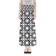 Black White Pattern Seamless Monochrome Full Length Maxi Skirt by Celenk