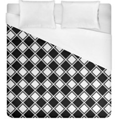 Black White Square Diagonal Pattern Seamless Duvet Cover (king Size) by Celenk