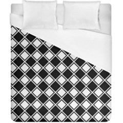 Black White Square Diagonal Pattern Seamless Duvet Cover (california King Size) by Celenk