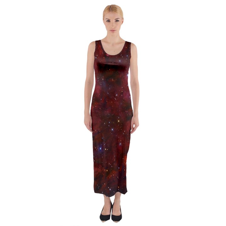 Abstract Fantasy Color Colorful Fitted Maxi Dress