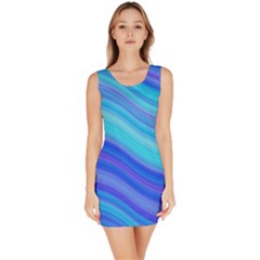 Blue Background Water Design Wave Bodycon Dress by Celenk