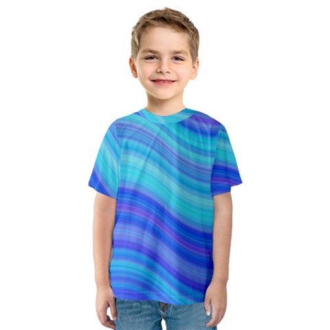 Blue Background Water Design Wave Kids  Sport Mesh Tee by Celenk