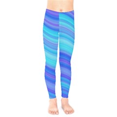 Blue Background Water Design Wave Kids  Legging