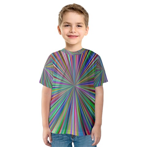 Burst Colors Ray Speed Vortex Kids  Sport Mesh Tee by Celenk