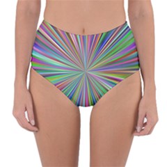 Burst Colors Ray Speed Vortex Reversible High-waist Bikini Bottoms by Celenk