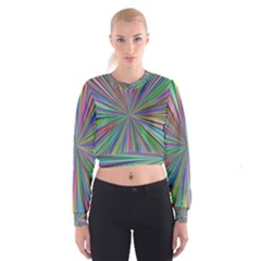 Burst Colors Ray Speed Vortex Cropped Sweatshirt by Celenk