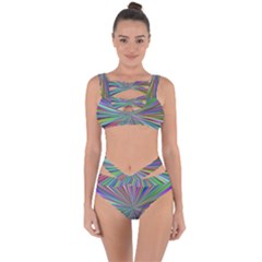 Burst Colors Ray Speed Vortex Bandaged Up Bikini Set  by Celenk