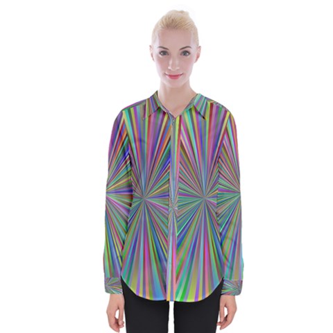 Burst Colors Ray Speed Vortex Womens Long Sleeve Shirt by Celenk