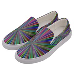 Burst Colors Ray Speed Vortex Men s Canvas Slip Ons by Celenk