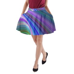 Background Abstract Curves A-line Pocket Skirt by Celenk