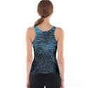 Blue Black Shiny Fabric Pattern Tank Top View2