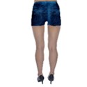 Blue Black Shiny Fabric Pattern Skinny Shorts View2